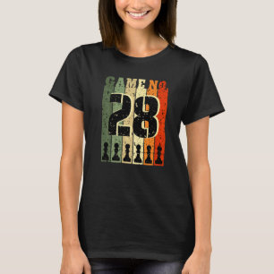 Camiseta Jogador De Xadrez Aniversário 28 Anos Número De Jo