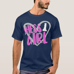Camiseta Jogador de xadrez de Coração 1 Engraçado