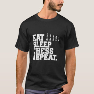 Camiseta Jogador de xadrez de Repetição do Xadrez de Repous