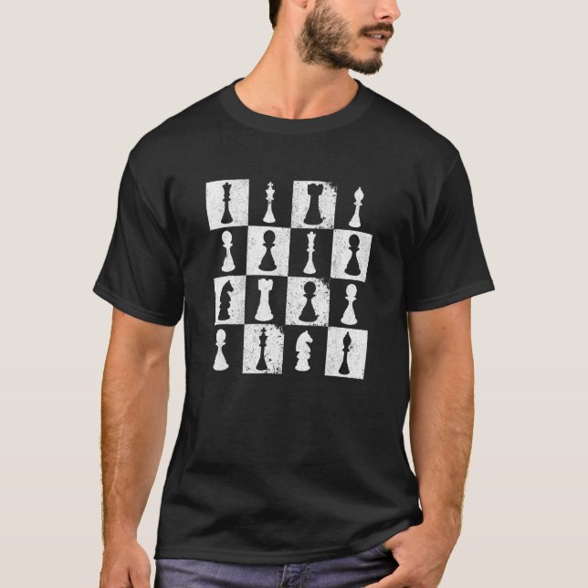 Camiseta Jogador de Xadrez do Conselho de Xadrez Pensava Es (Frente)