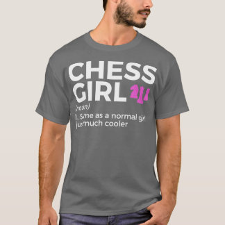 Camiseta Jogador de Xadrez Engraçado de Definição de Menina