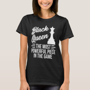 Camiseta Jogador de Xadrez Orgulho Preto Rainha A Mais Pode
