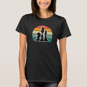 Camiseta Jogador de Xadrez Rei Rainha Peão Torre Bispo Cava