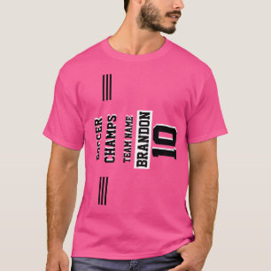 Camiseta jogador desportivo campeão de futebol rosa persona