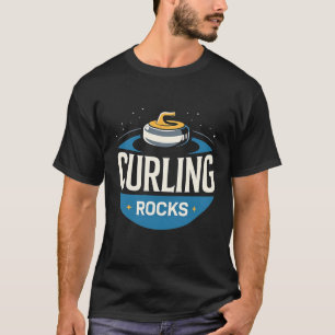 Camiseta Jogador desportivo Curling Rochas Curling