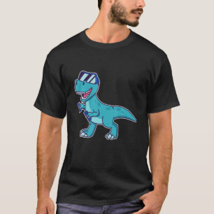 Camiseta Jogador Do Dinossauro Kawaii Rex No Mundo VR - Fon