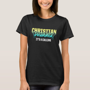 Camiseta Jogador do Tambor do Culto da Igreja Drummer Crist