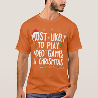 Camiseta Jogador Engraçado Mais Propenso a Jogar Video Game