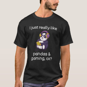 Camiseta Jogador Engraçado Panda Lover Pandas e Jogos de Ví
