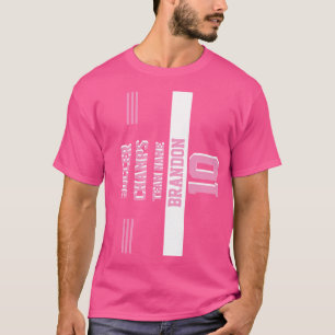 Camiseta jogador esporte campeão de futebol preto rosa pers