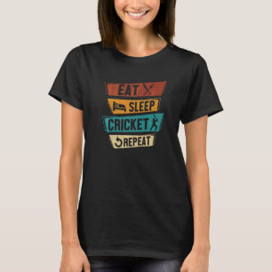 Camiseta Jogador Esportivo Masculino Críquete Comer Dormir 