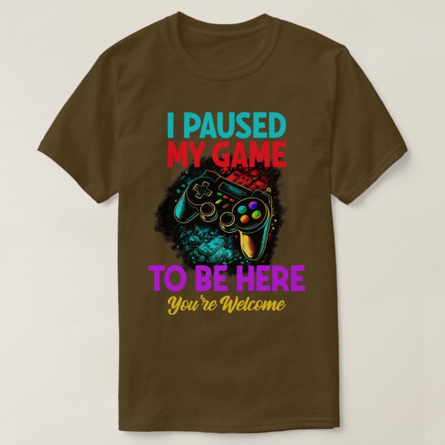 Camiseta Jogador Eu Pausei Meu Jogo Para Estar Aqui De Boas (Frente do Design)
