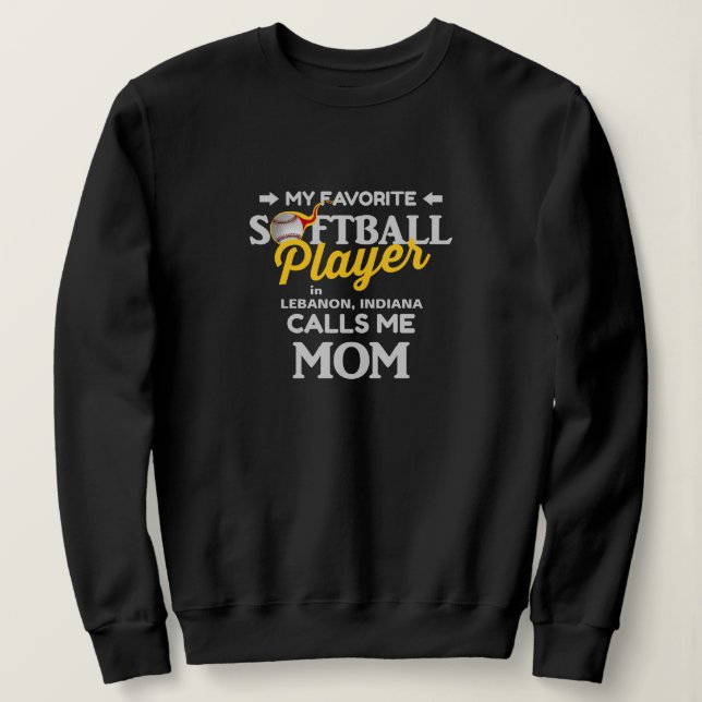 Camiseta Jogador Favorito da Softball Mãe Preto Personaliza (Frente do Design)