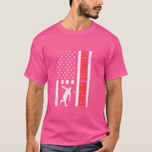 Camiseta Jogador Frisbee Vintage EUA Flag Orgulhoso Fris Fi