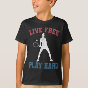 Camiseta Jogador Funny Quo, Jogador De Tênis Do Live Free P