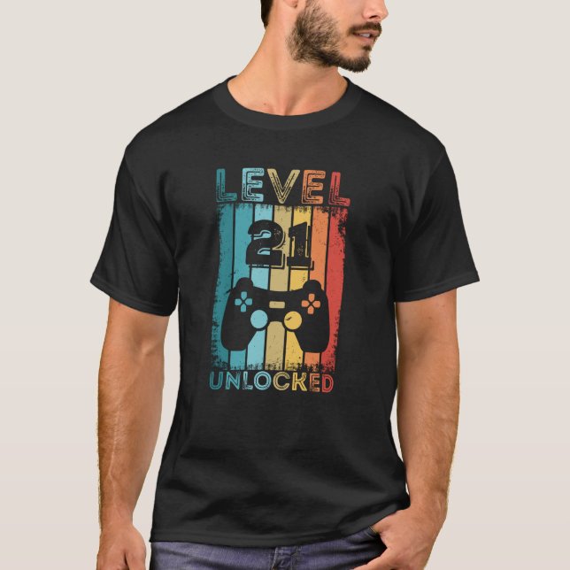 Camiseta Jogador Gift Gift aniversário de 21 anos de Gaming (Frente)