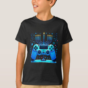 Camiseta Jogador Judaico de Console de Video Game Hanukkah 