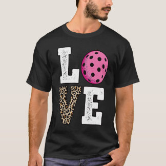 Camiseta Jogador Leopardo Jogador de Pickleball de Amor Bon