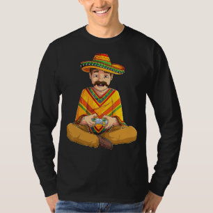 Camiseta Jogador Mexicano Cinco De Mayo Serape Poncho Video