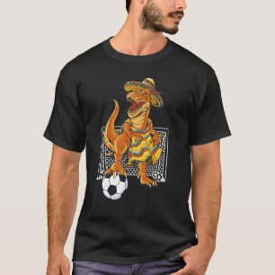 Camiseta Jogador mexicano Rex Dinossaur Futebol de Bandeira