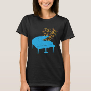 Camiseta Jogador Piano do Treble Clef Musical Gift Piano Re