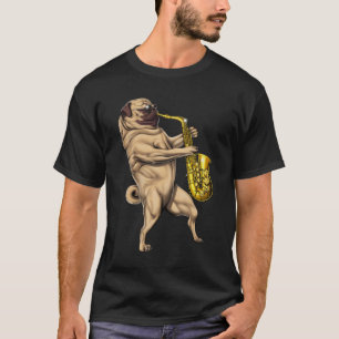 Camiseta Jogador Pug Saxofone
