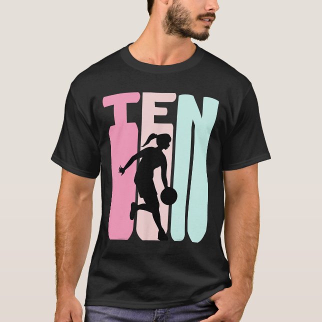 Camiseta Jogador Retro Bysketbyll, 10 anos de idade, 10º an (Frente)
