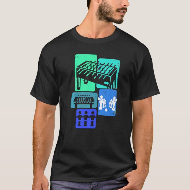 Camiseta Jogador Retro Jogador de Futebol de mesa Foosball  (Frente)