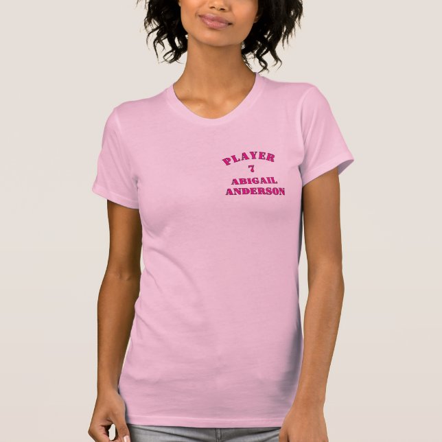 Camiseta Jogador Rosa com Namen e Número (Frente)