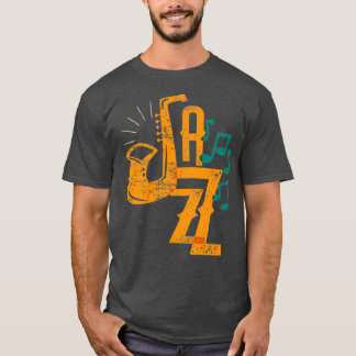 Camiseta Jogador saxofone Jazz Fan Vintage design Gift