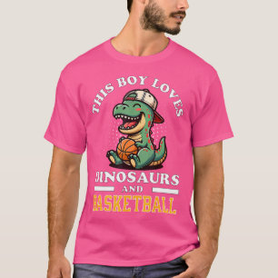 Camiseta Jogador T Rex Jogador de Basquete Jovens Rapazes