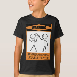 Camiseta Jogador Temperamental de advertência do Ukulele