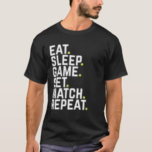 Camiseta Jogador tênis Coma Jogo Dormindo Combine Repetir T
