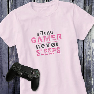 Camiseta Jogador Verdadeiro Nunca Dorme Uma Garota De Jogad