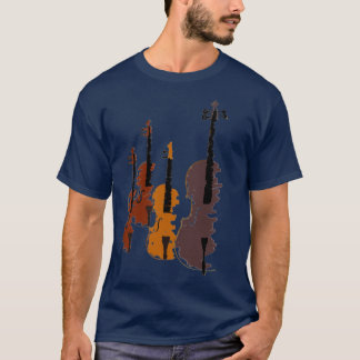 Camiseta Jogador Violino de Quatro Violinos Estilizados