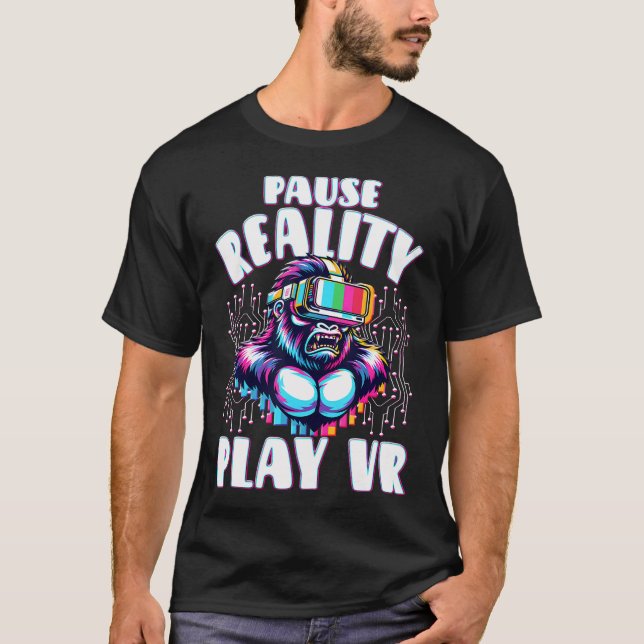 Camiseta Jogador Vr de Realidade Virtual Jogo de Vr Vídeo G (Frente)