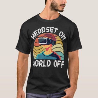 Camiseta Jogador Vr Fone Vr Jogo de Realidade Virtual Vídeo