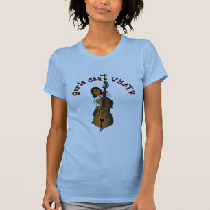 Camiseta Jogadora de Baixo Duplo com Cadeia de Caracteres D
