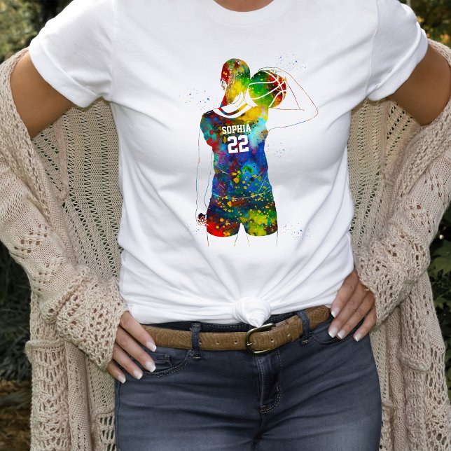 Camiseta Jogadora de Basquete Feminina (Criador carregado)