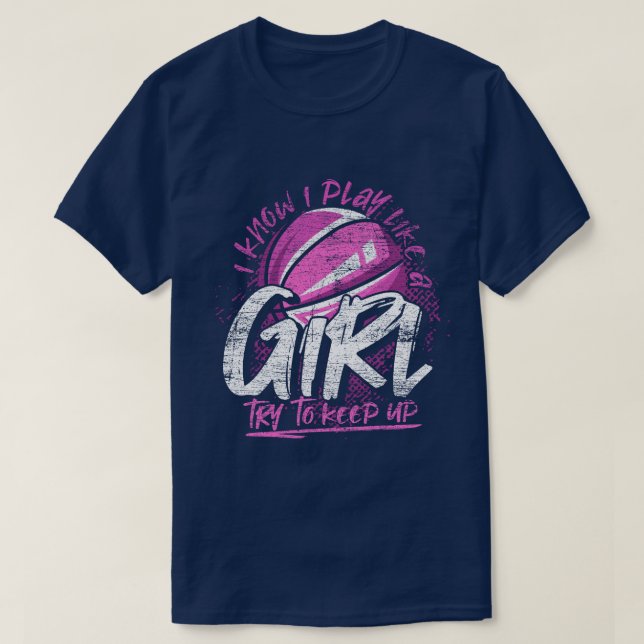 Camiseta Jogadora de basquete Mulheres esportivas engraçada (Frente do Design)
