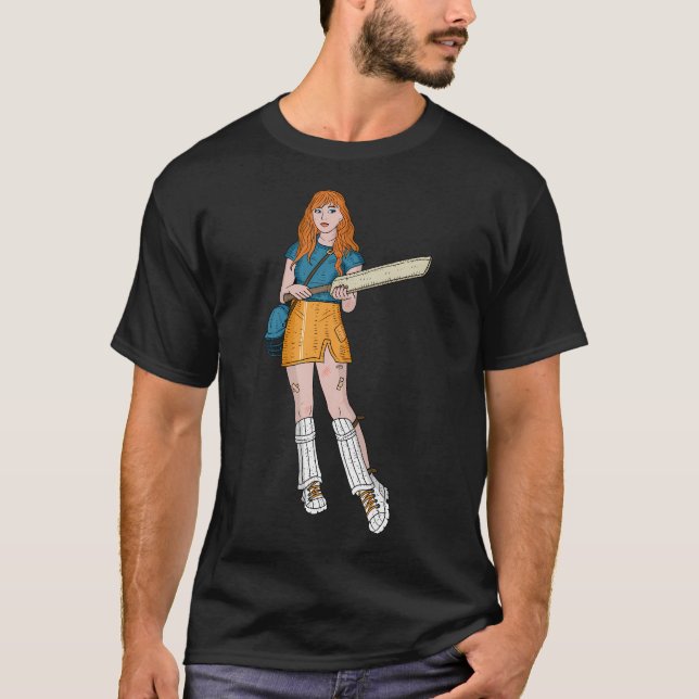 Camiseta Jogadora de críquete. (Frente)