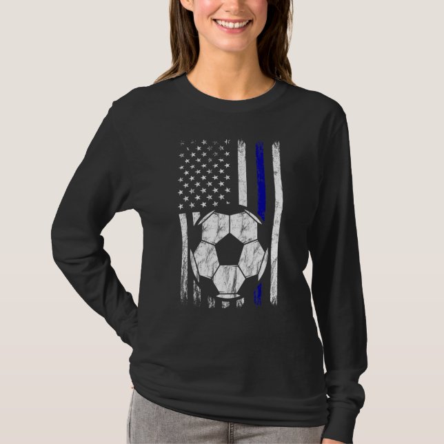 Camiseta Jogadora De Futebol Americana Flag Girls 4 De Julh (Frente)