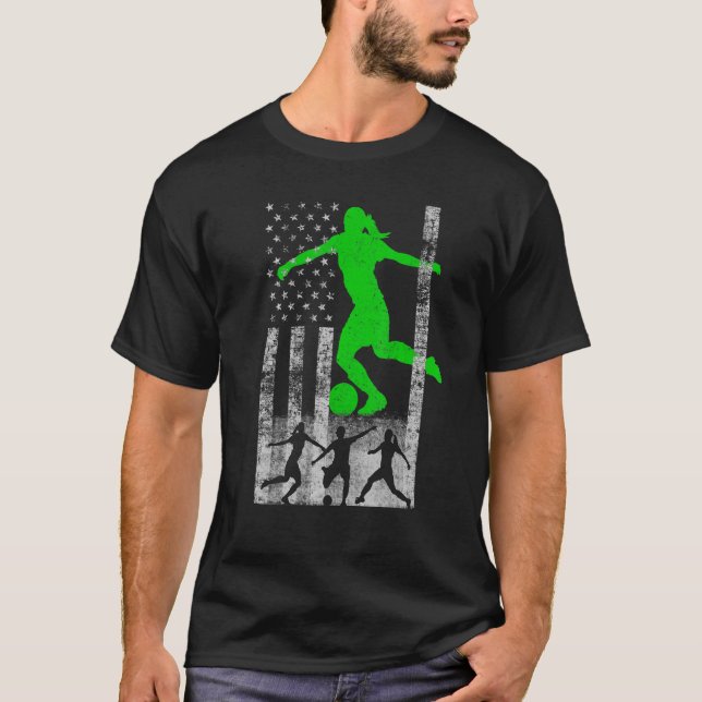Camiseta Jogadora de futebol americano Flag Green Feminino (Frente)