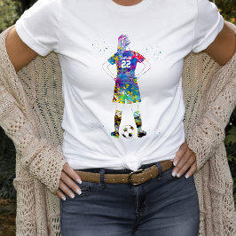 Camiseta Jogadora de Futebol Feminina