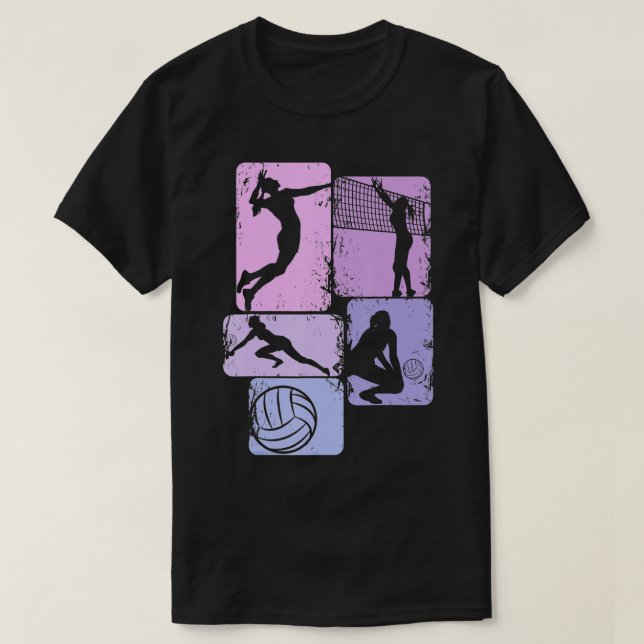 Camiseta Jogadora de Jovens Mulheres de Voleibol (Frente do Design)