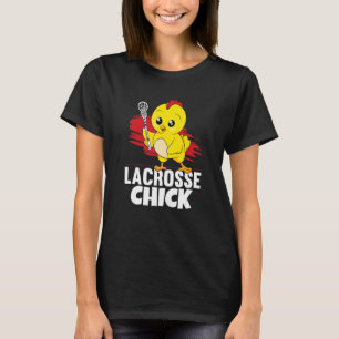 Camiseta Jogadora de Lacrosse Pintinho Women Girl Lax Lacro