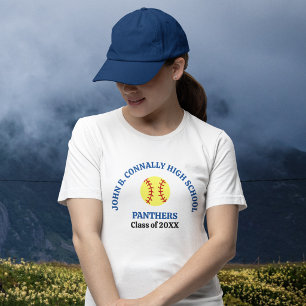 Camiseta Jogadora de Softbol Personalizada da Blue High Sch