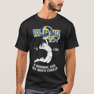 Camiseta Jogadora de Voleibol da Garota Retrora