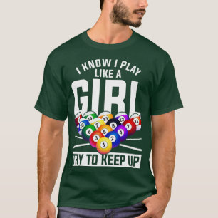 Camiseta Jogadoras de Piscina engraçadas Meninas Snooker Bi