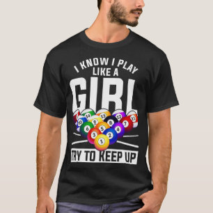 Camiseta Jogadoras de Piscina engraçadas Meninas Snooker Bi